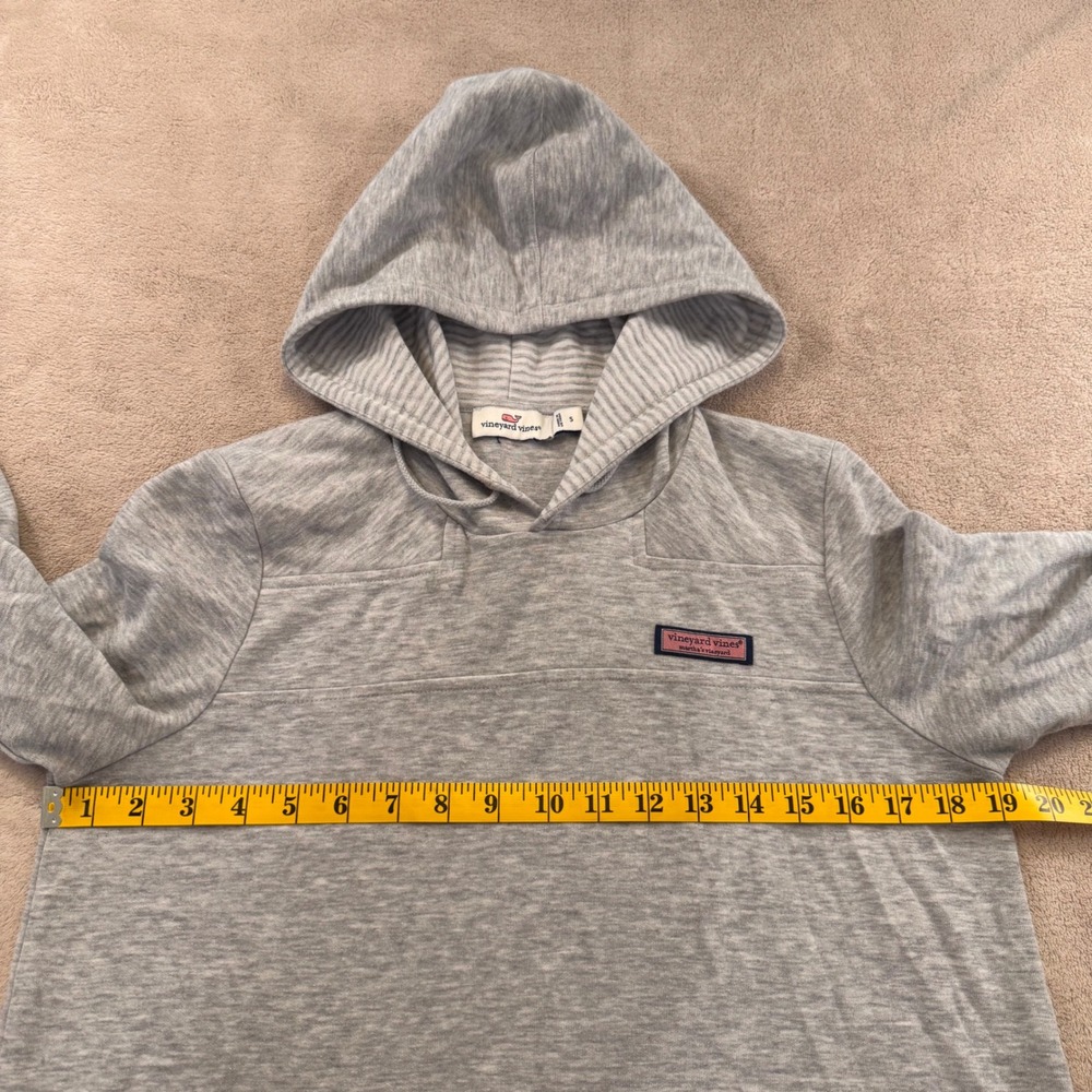 Vineyard Vines Gray Pullover Hoodie Coastal Beach Hamptons Light Minimalist Sz S - Picture 7 of 9